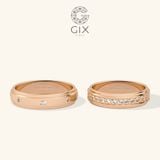  Nhẫn cưới xoay vàng tây 18k đính kim cương khắc tên Gix Jewel - GCR25050099 