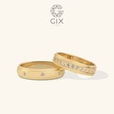  Nhẫn cưới xoay vàng tây 18k đính kim cương khắc tên Gix Jewel - GCR25050099 
