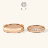  Nhẫn cưới vàng 10k bản to thiết kế khắc hoa văn Gix - GCR25050095 