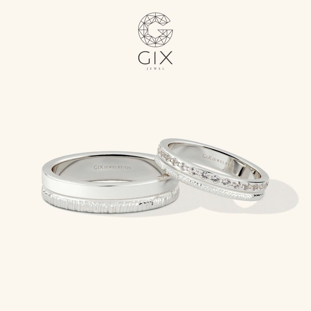  Nhẫn cưới vàng 610 bản to đẹp khắc hoa văn Gix Jewel - GCR25050095 