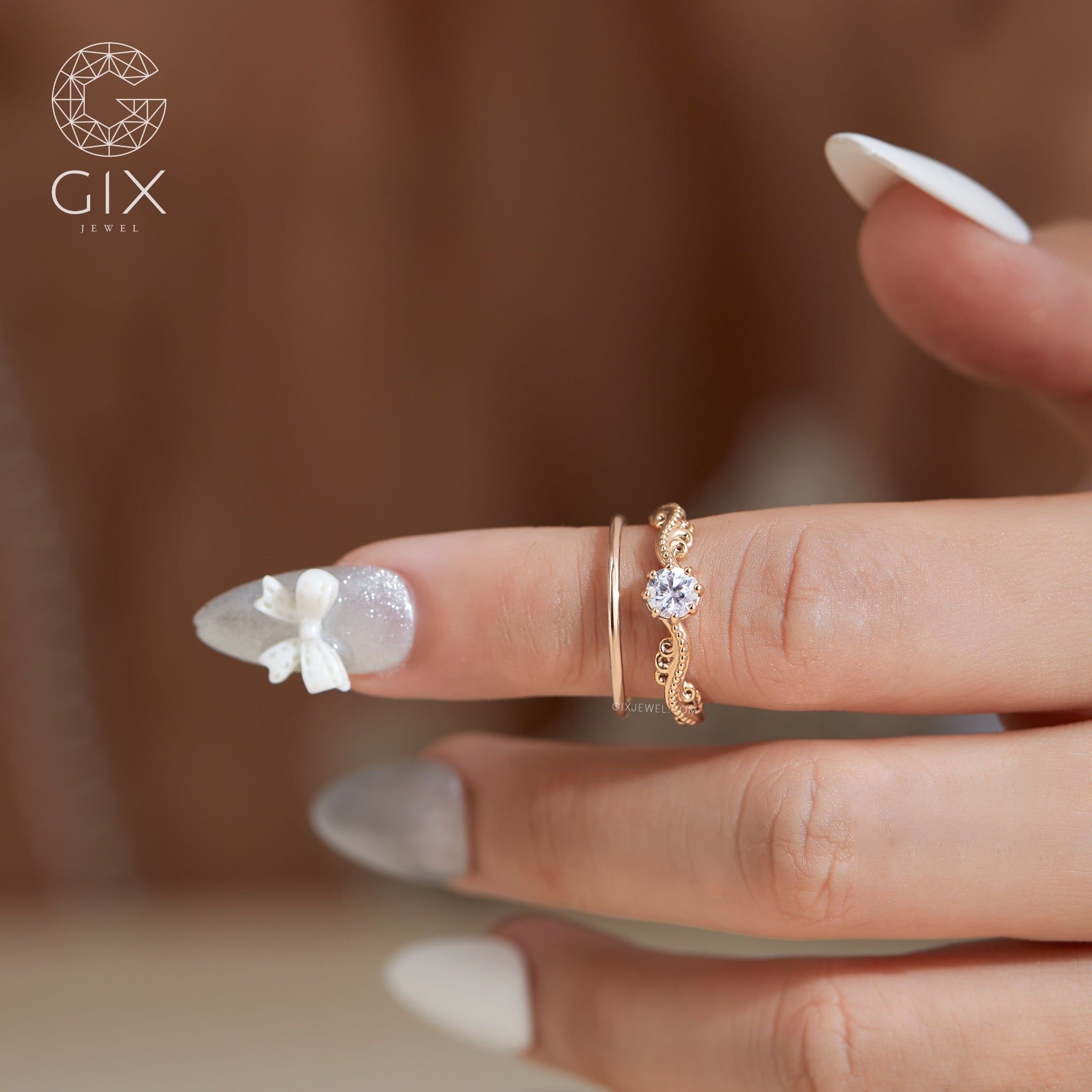  Nhẫn cầu hôn vàng 18k Imperial Heart | Gix Jewel 