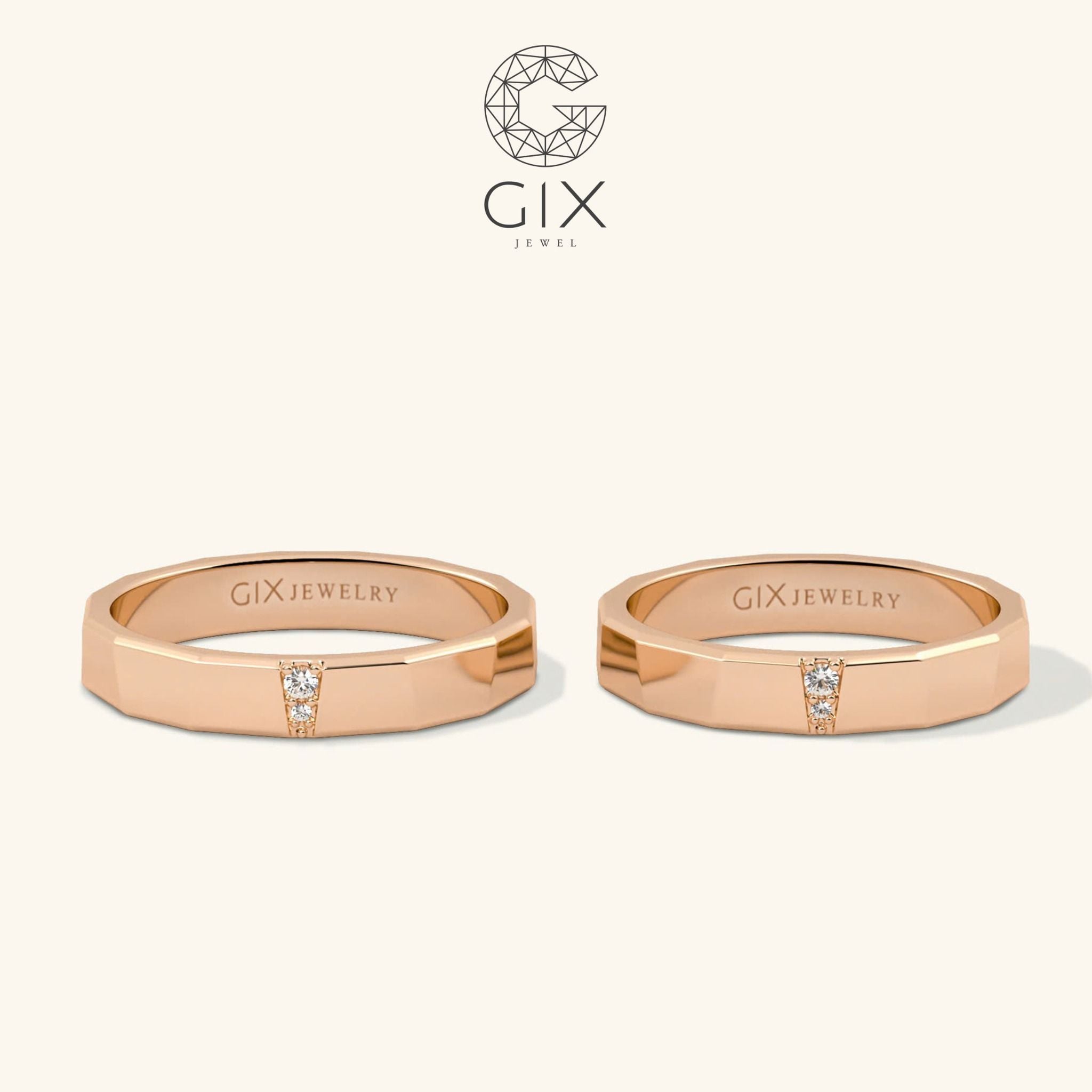  Nhẫn Cưới Vàng 18K Vát Cạnh - Loyelle | GCR25050008 