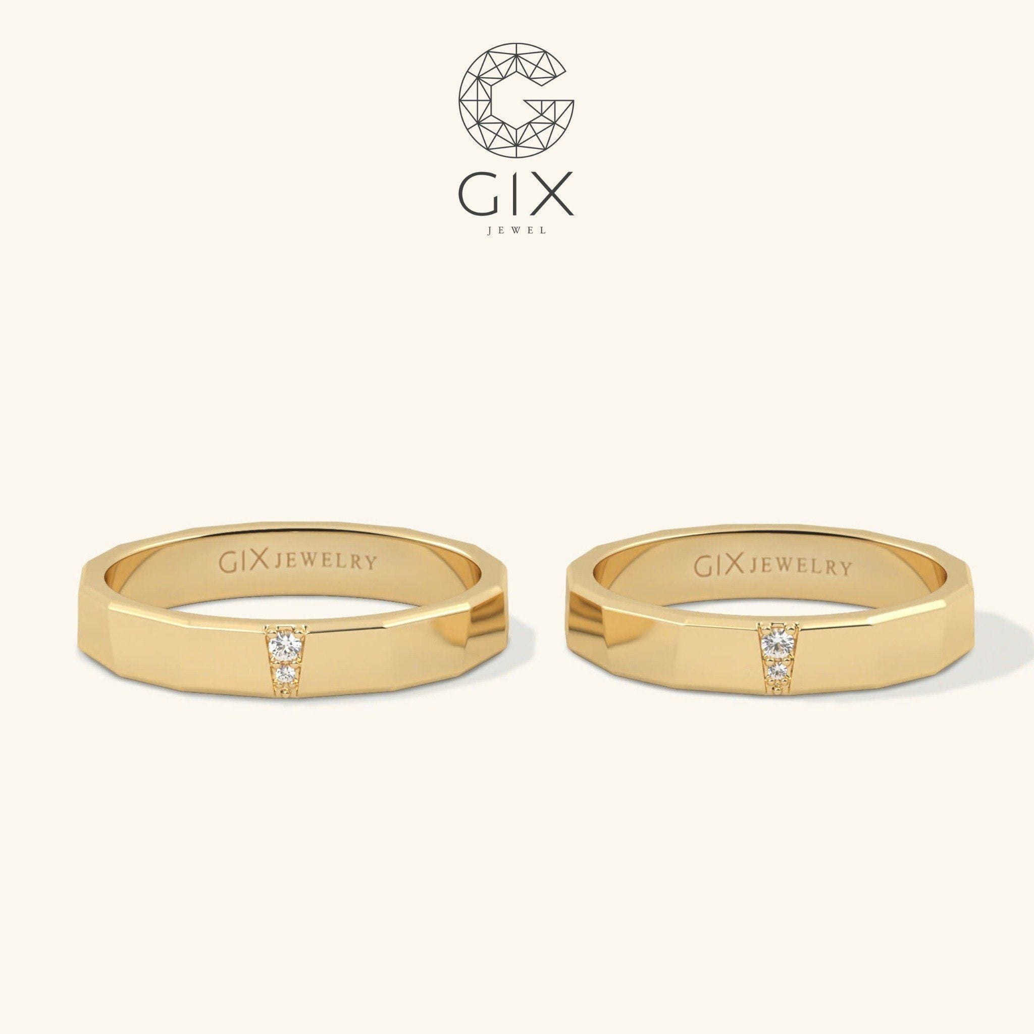  Nhẫn Cưới Vàng 14K Vát Cạnh - Loyelle | GCR25050008 
