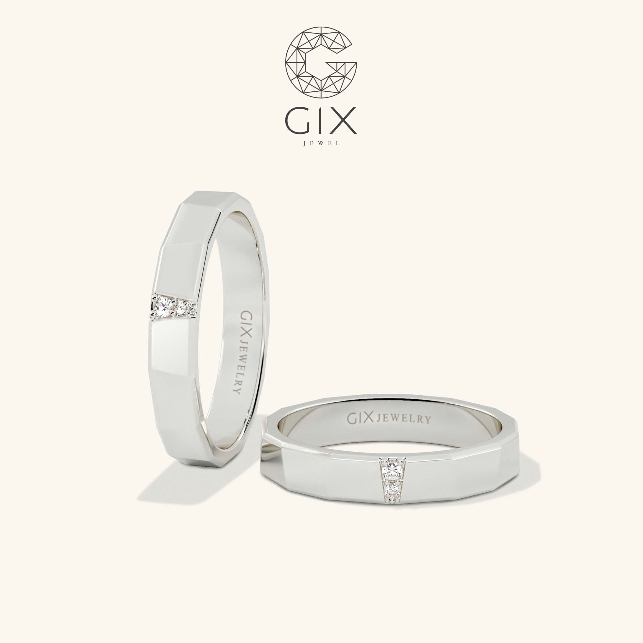  Nhẫn Cưới Vàng 16K Vát Cạnh - Loyelle | GCR25050008 