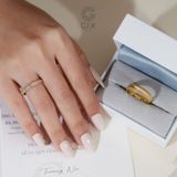  Nhẫn cưới vàng 18k đẹp đính kim cương tấm Gix - GCR25050094 