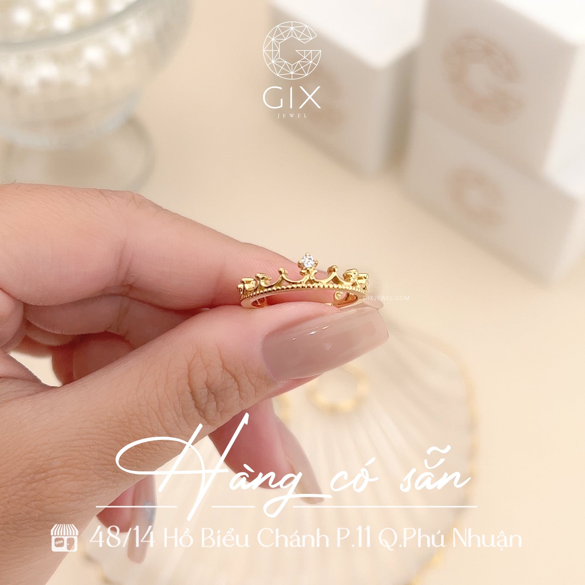  [CÓ SẴN] Nhẫn vương miện vàng 14k | Gix Jewel 