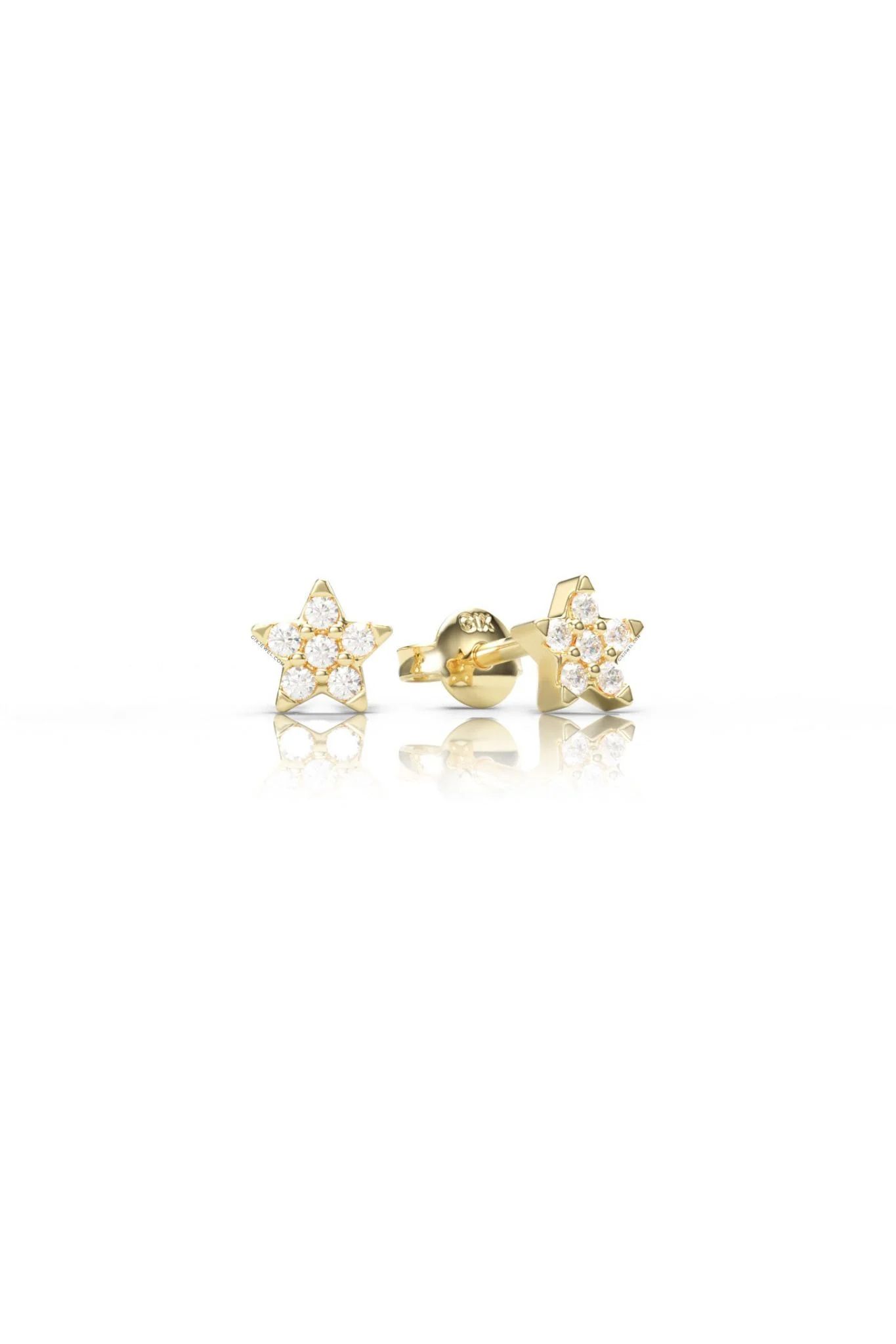  [CÓ SẴN] Bông tai moissanite hình sao vàng vàng 14k - GBT25050099 