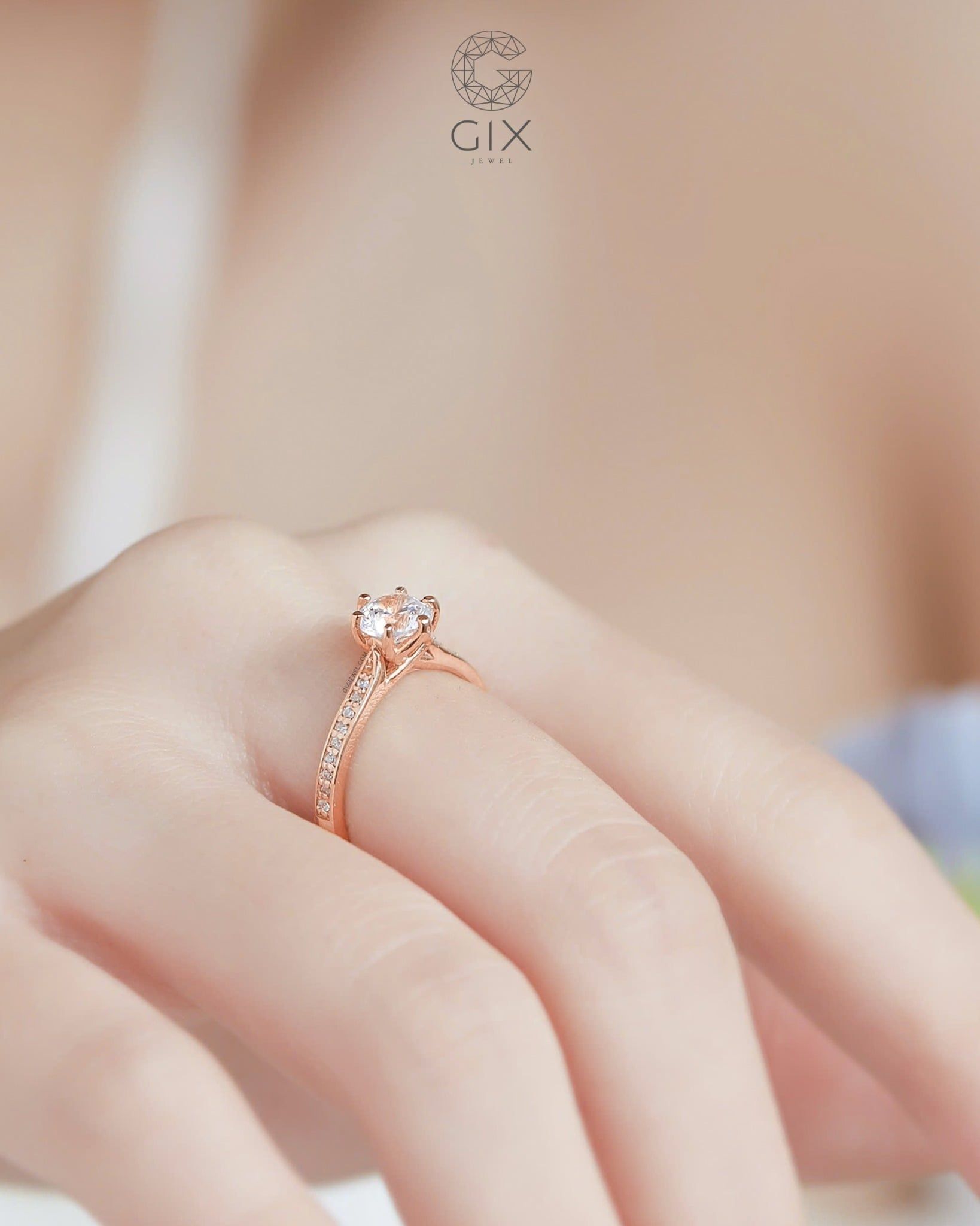  Nhẫn cầu hôn vàng 18k Crown Arch | Gix Jewel 
