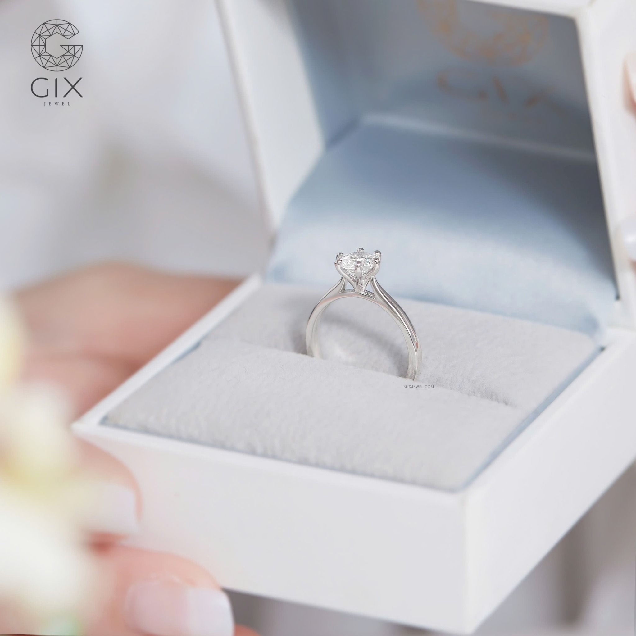  Nhẫn đính hôn bạc Crystal Vow | Gix Jewel 