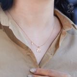  [CÓ SẴN] Dây chuyền chữ N kèm charm T vàng vàng 14k | Gix Jewel 