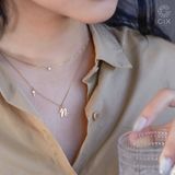  [CÓ SẴN] Dây chuyền chữ N kèm charm T vàng vàng 14k | Gix Jewel 