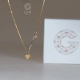  [CÓ SẴN] Dây chuyền khoen lật vàng 14k mặt trái tim | Gix Jewel 