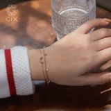  [CÓ SẴN] Lắc tay vàng 14k vòng cung đính đá cầu vồng - 16.5cm 