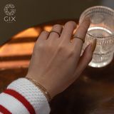  [CÓ SẴN] Nhẫn vàng 14k bản vuông line bi nửa hàng đá - ni 10 