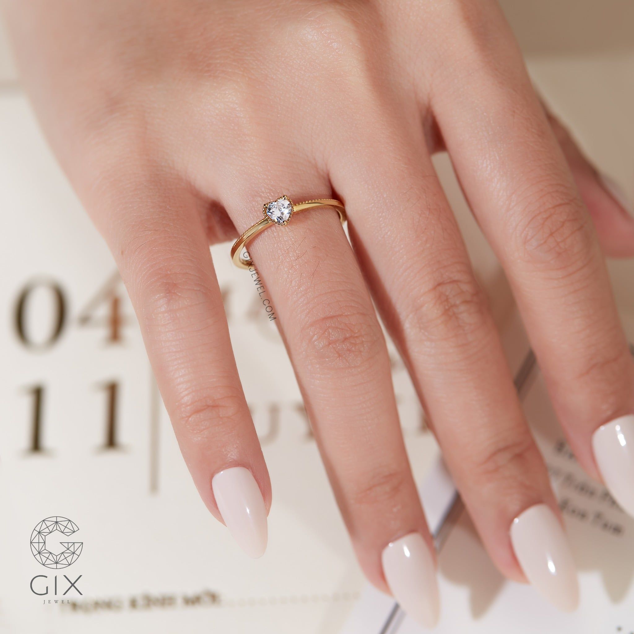  Nhẫn cầu hôn vàng 14k Heart Beat | Gix Jewel 