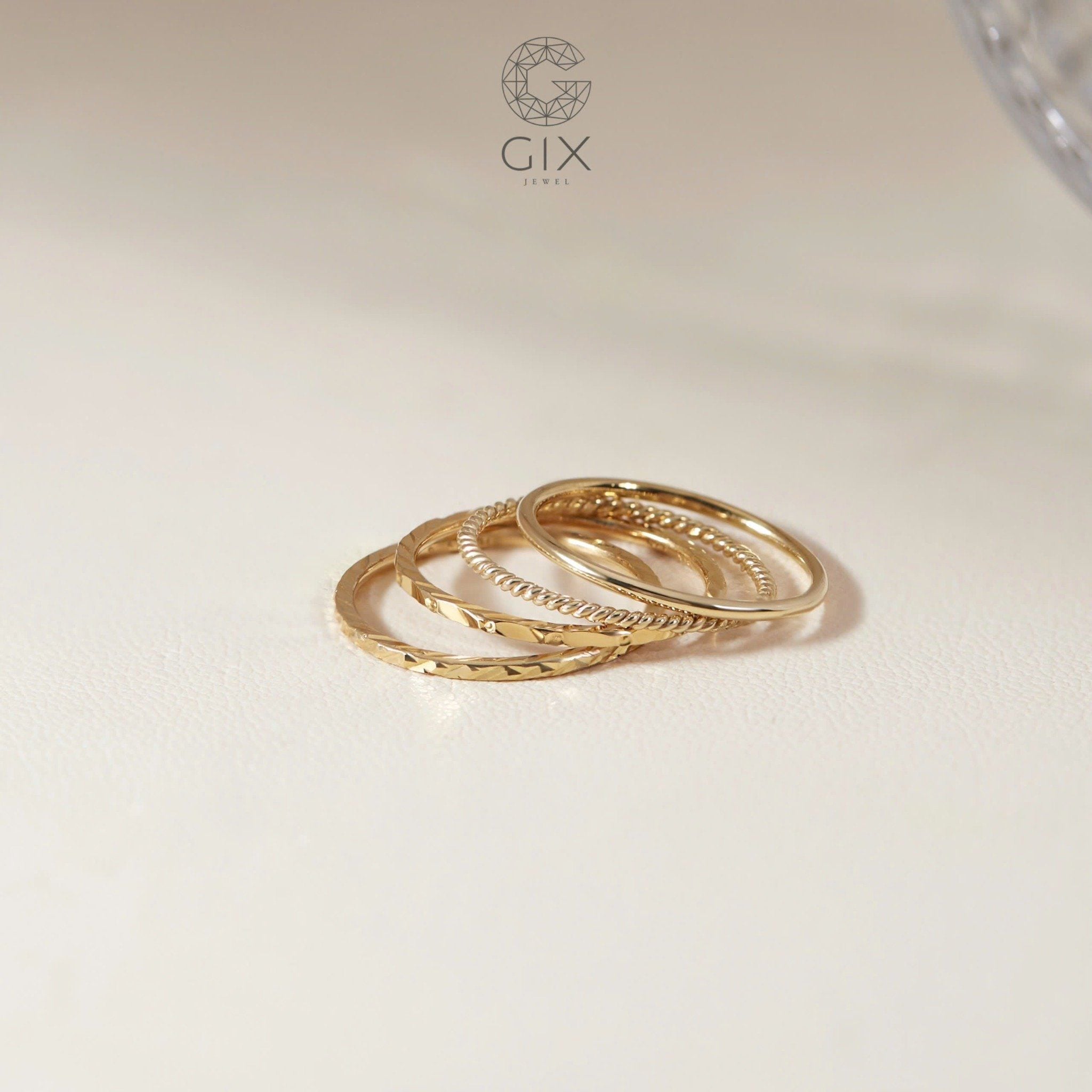  Nhẫn bạc 925 nữ đơn giản đẹp chạm hoạ tiết dọc tinh tế Gix Jewel 