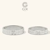  Nhẫn cưới vàng 18k đẹp bản to đính đá cao cấp Gix - GCR25050110 