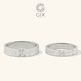  Nhẫn cưới vàng 610 đẹp bản to đính đá cao cấp Gix - GCR25050110 