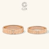  Nhẫn cưới vàng 610 đẹp bản to đính đá cao cấp Gix - GCR25050110 