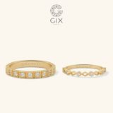  Nhẫn cưới Eternity vàng 18k đính kim cương tấm Gix - GCR25050026 