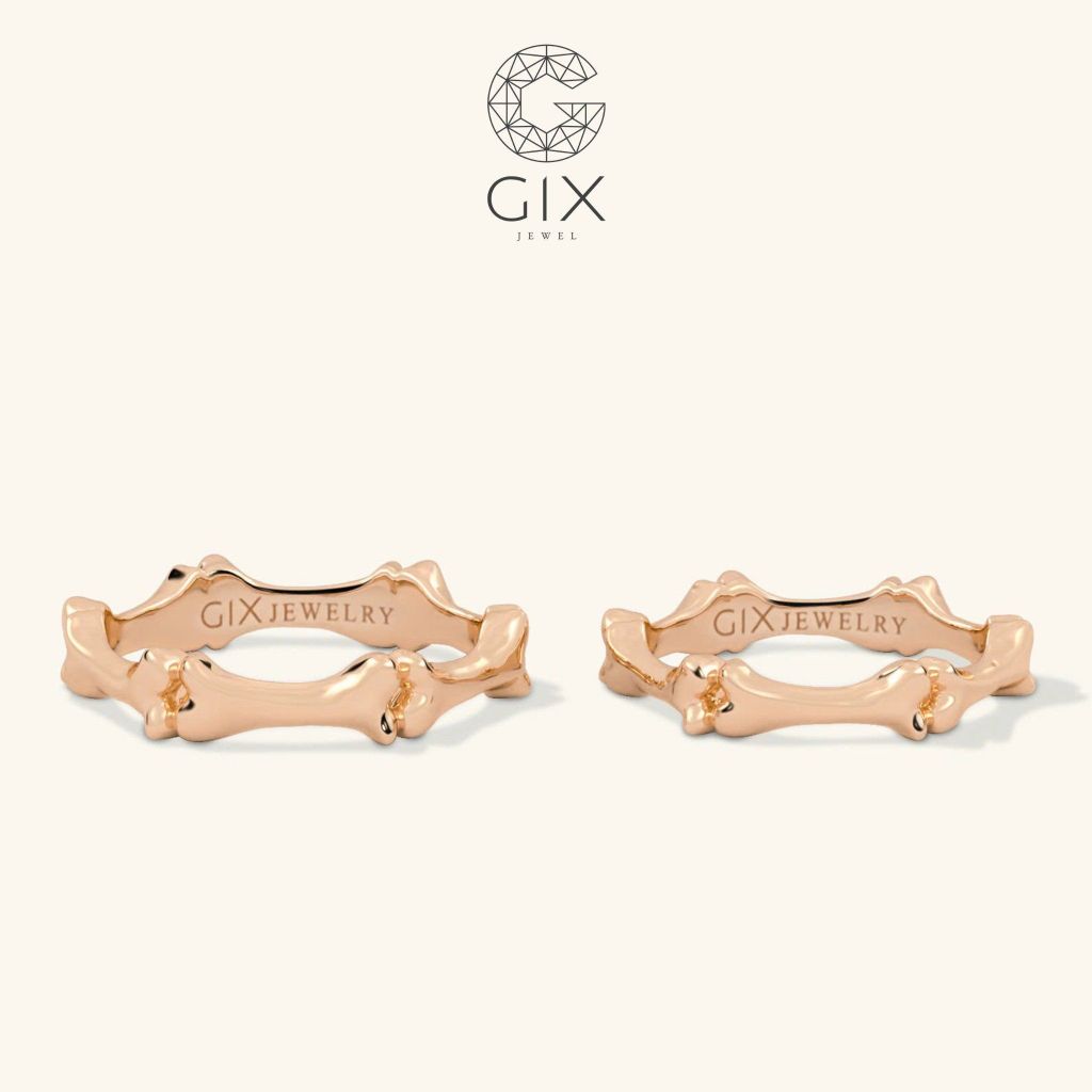 Nhẫn cưới vàng 18k thiết kế hình xương cún Gix - GCR25050048