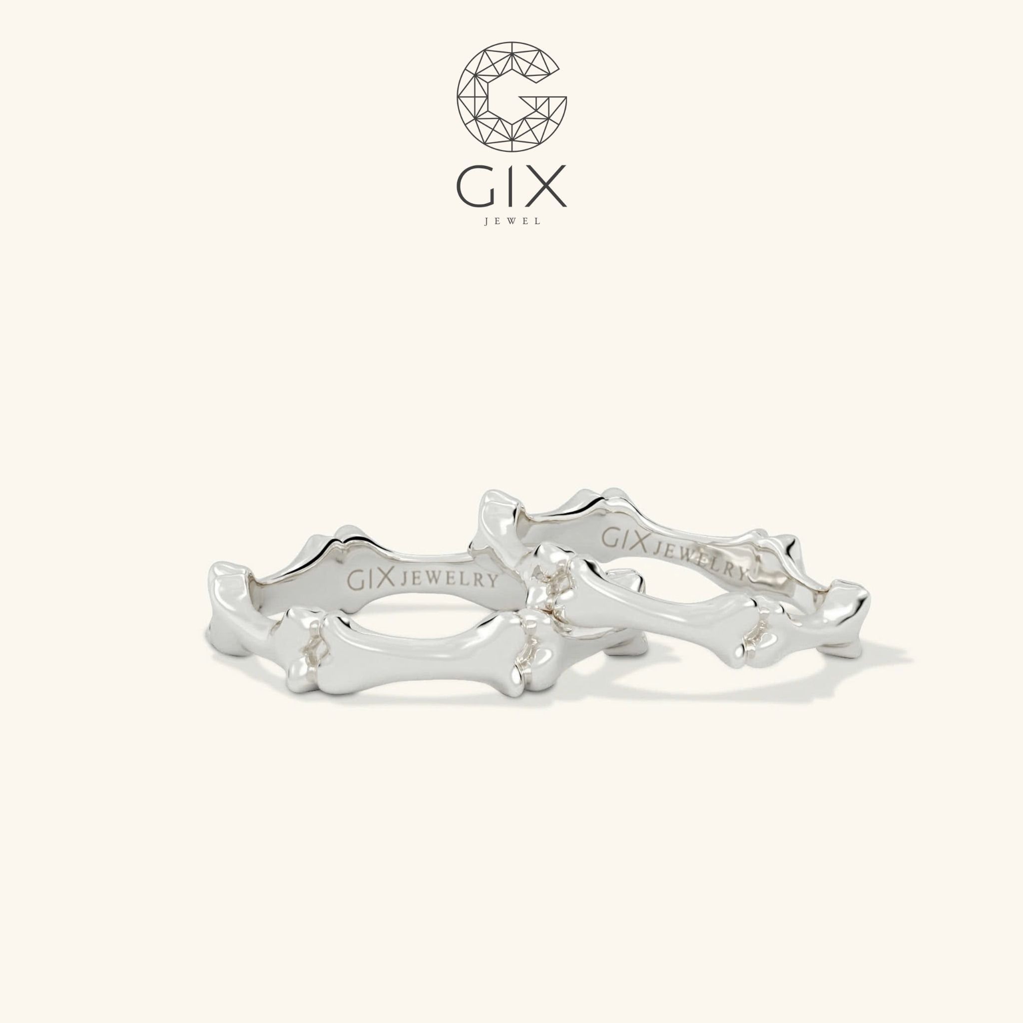  Nhẫn cưới vàng 10k thiết kế hình xương cún Gix - GCR25050048 