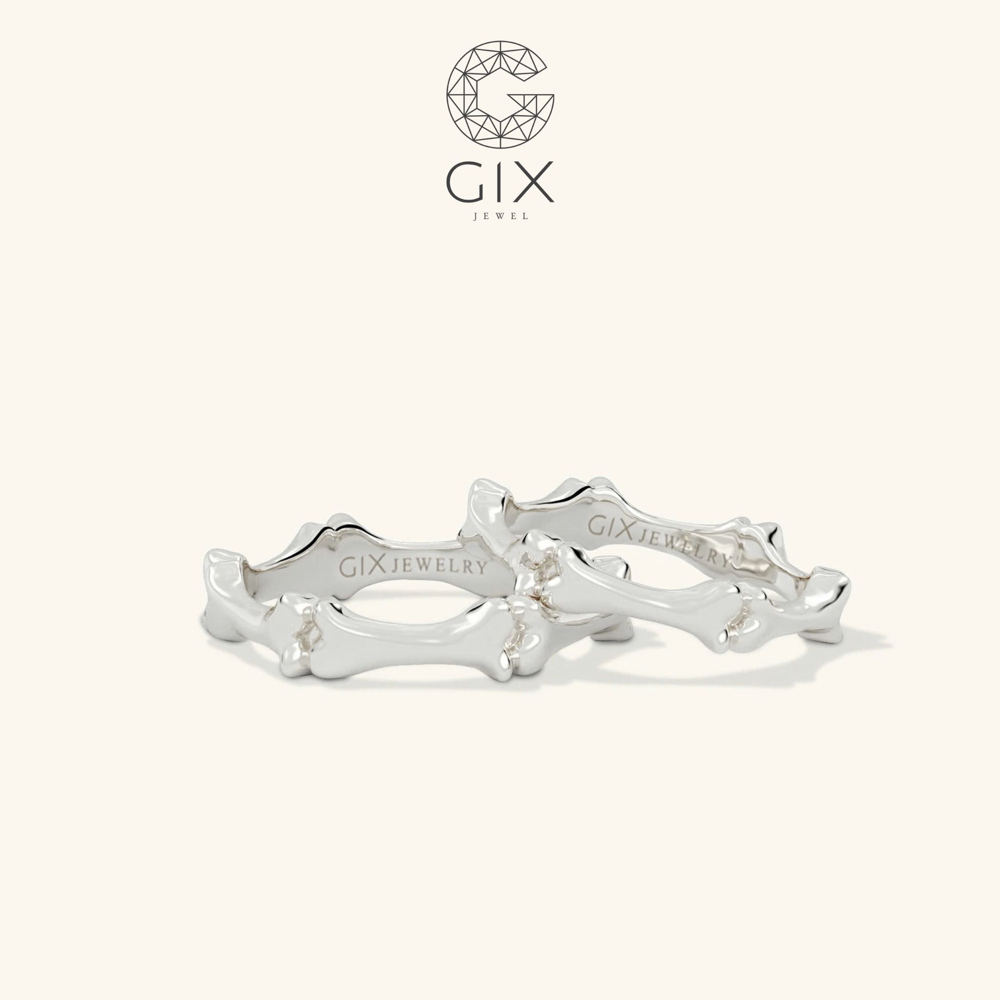  Nhẫn cưới vàng 14k thiết kế hình xương cún Gix - GCR25050048 