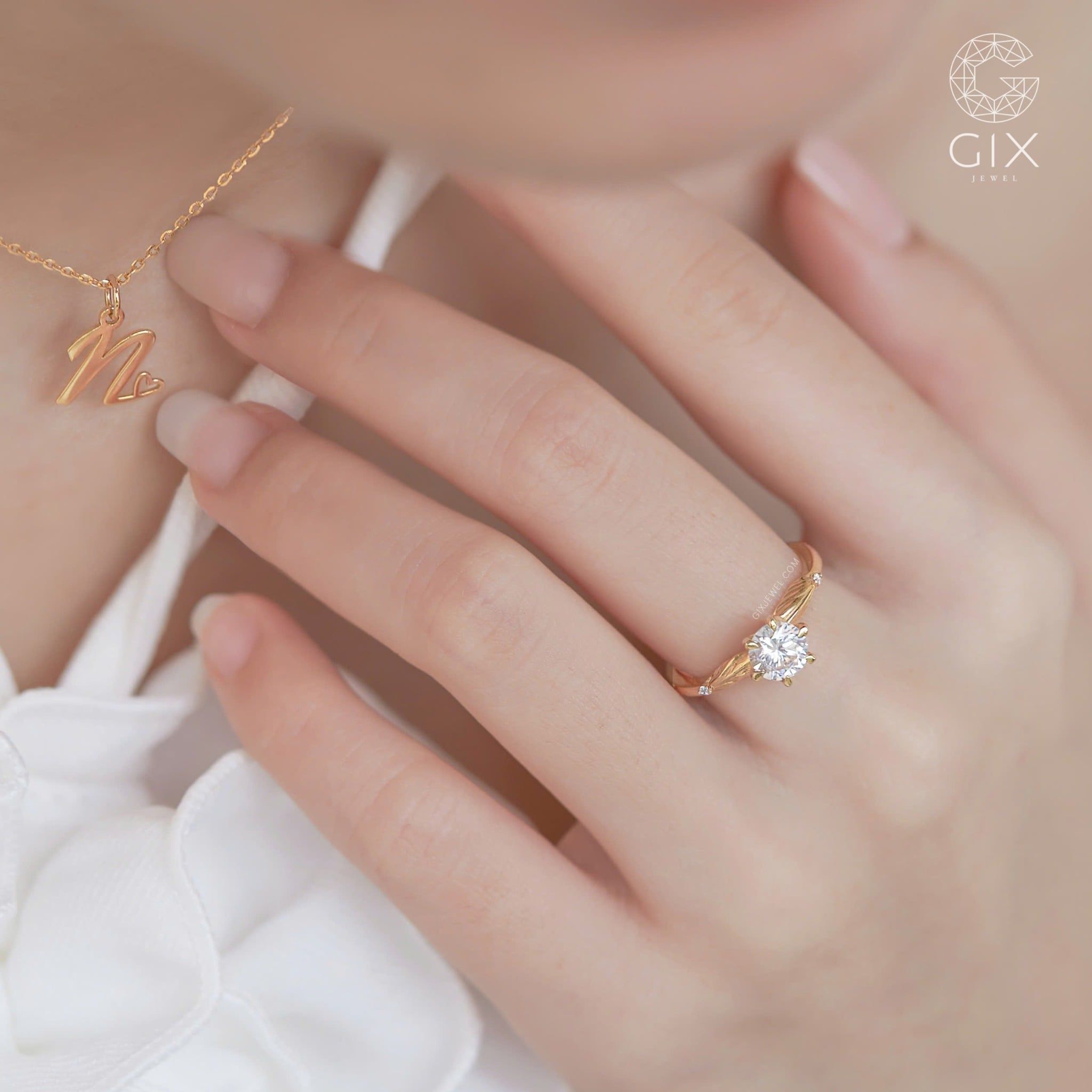  Nhẫn cầu hôn vàng 18k Sunflower Vow | Gixjewel 