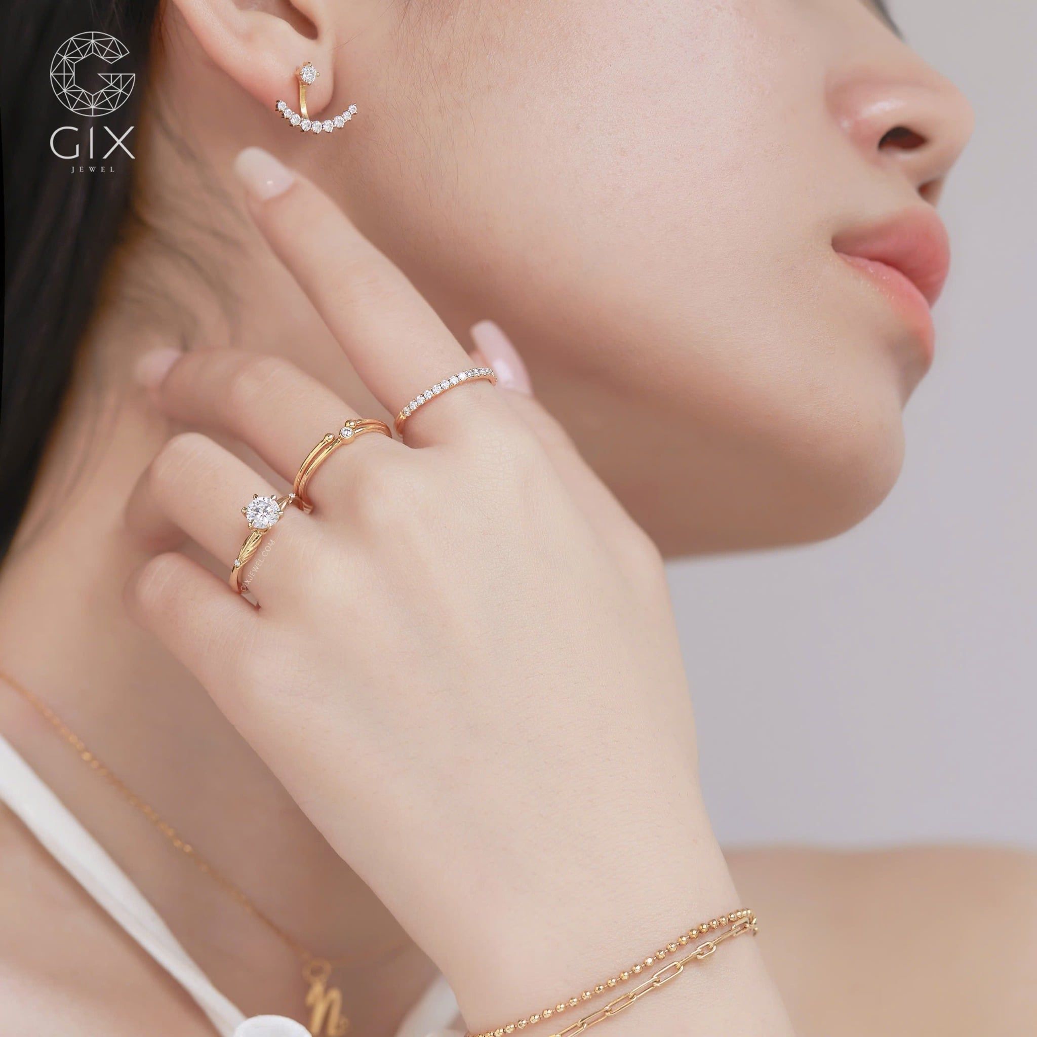  Nhẫn cầu hôn vàng 18k Sunflower Vow | Gixjewel 