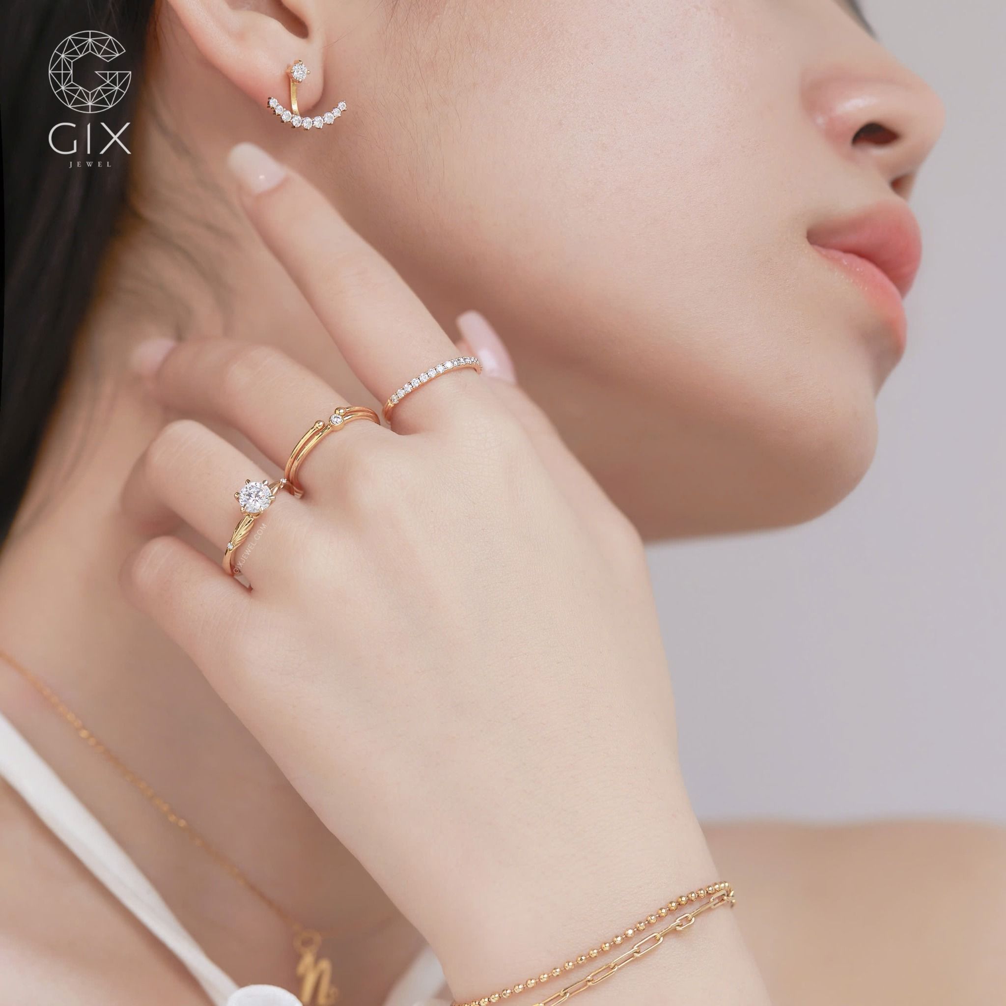  Nhẫn cầu hôn bạc Sunflower Vow | Gixjewel 