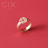  Nhẫn vàng kim tiền nữ đính đá cao cấp | Gix Jewel 