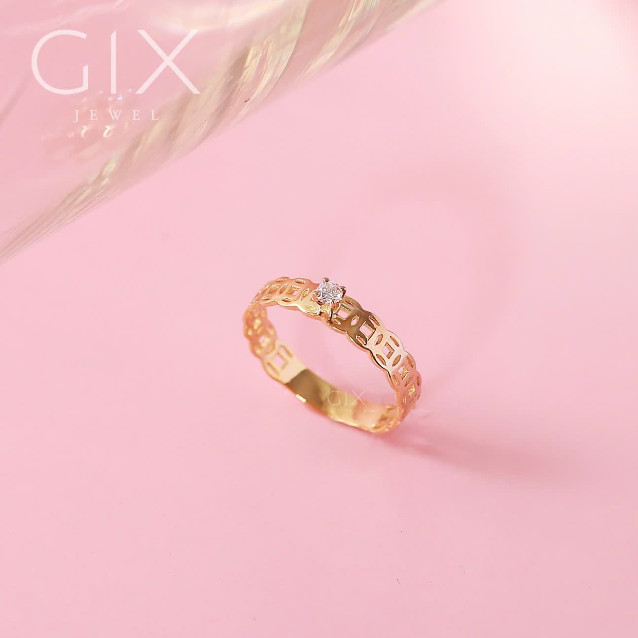  Nhẫn kim tiền vàng 18k cho nữ đính kim cương đẹp | Gix Jewel 