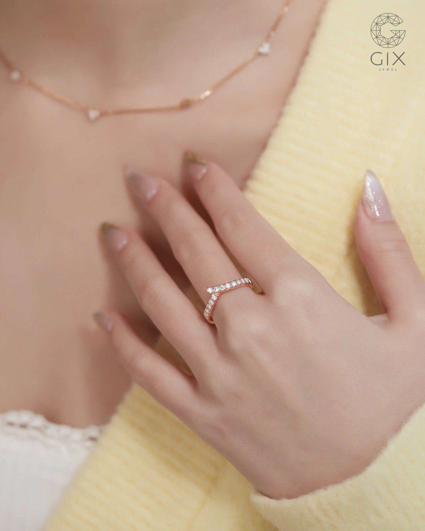  Nhẫn nữ vàng đẹp đính kim cương - Eternity Curves | Gix Jewel 
