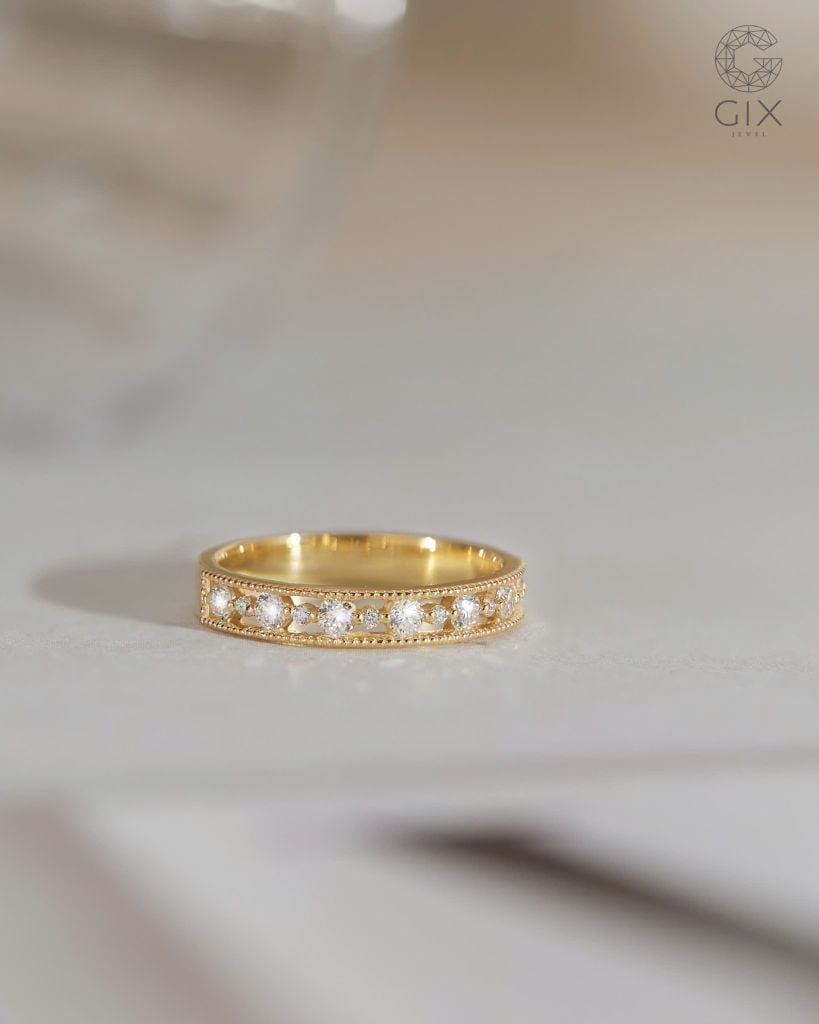  Nhẫn nữ vàng đẹp đính kim cương - Elara Classic | Gix Jewel 