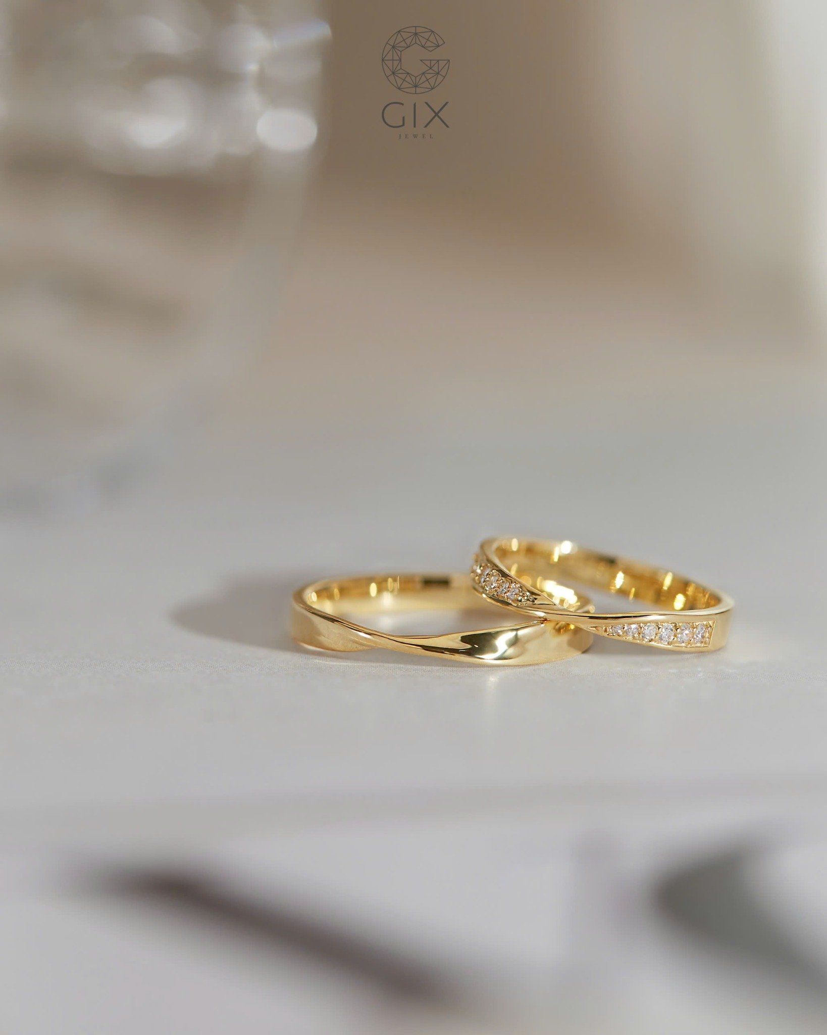  Nhẫn cưới 18k vô cực đẹp đính kim cương - Ouroboros | Gix Jewel 