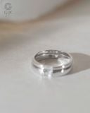  Nhẫn cưới bạc vàng 18k đơn giản sang trọng đính kim cương nhân tạo Gix Jewel 