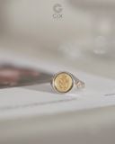  Nhẫn signet nam vàng 18k & bạc đẹp mặt xoay khắc kí tự | Gix Jewel 