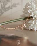  Vòng tay đôi nam nữ bạc & vàng đẹp sợi khoen lật khắc tên gắn chữ | Gix Jewel 
