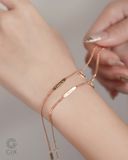  Vòng tay đôi nam nữ bạc & vàng đẹp sợi khoen lật khắc tên gắn chữ | Gix Jewel 