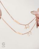  Vòng tay đôi nam nữ bạc & vàng đẹp sợi khoen lật khắc tên gắn chữ | Gix Jewel 