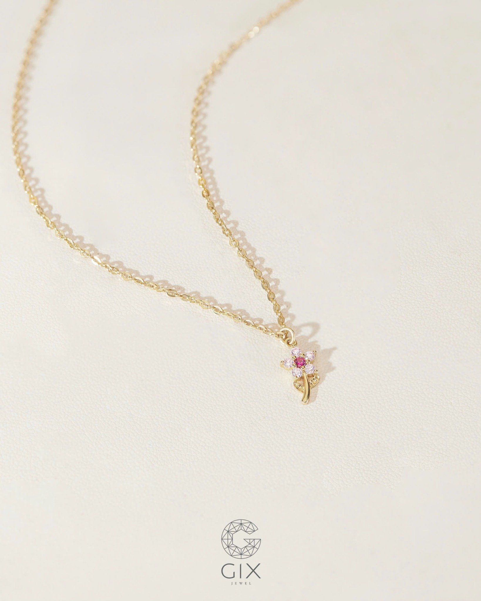  Dây chuyền vàng tây đẹp hình bông hoa - Blossom Charm | Gix Jewelry 