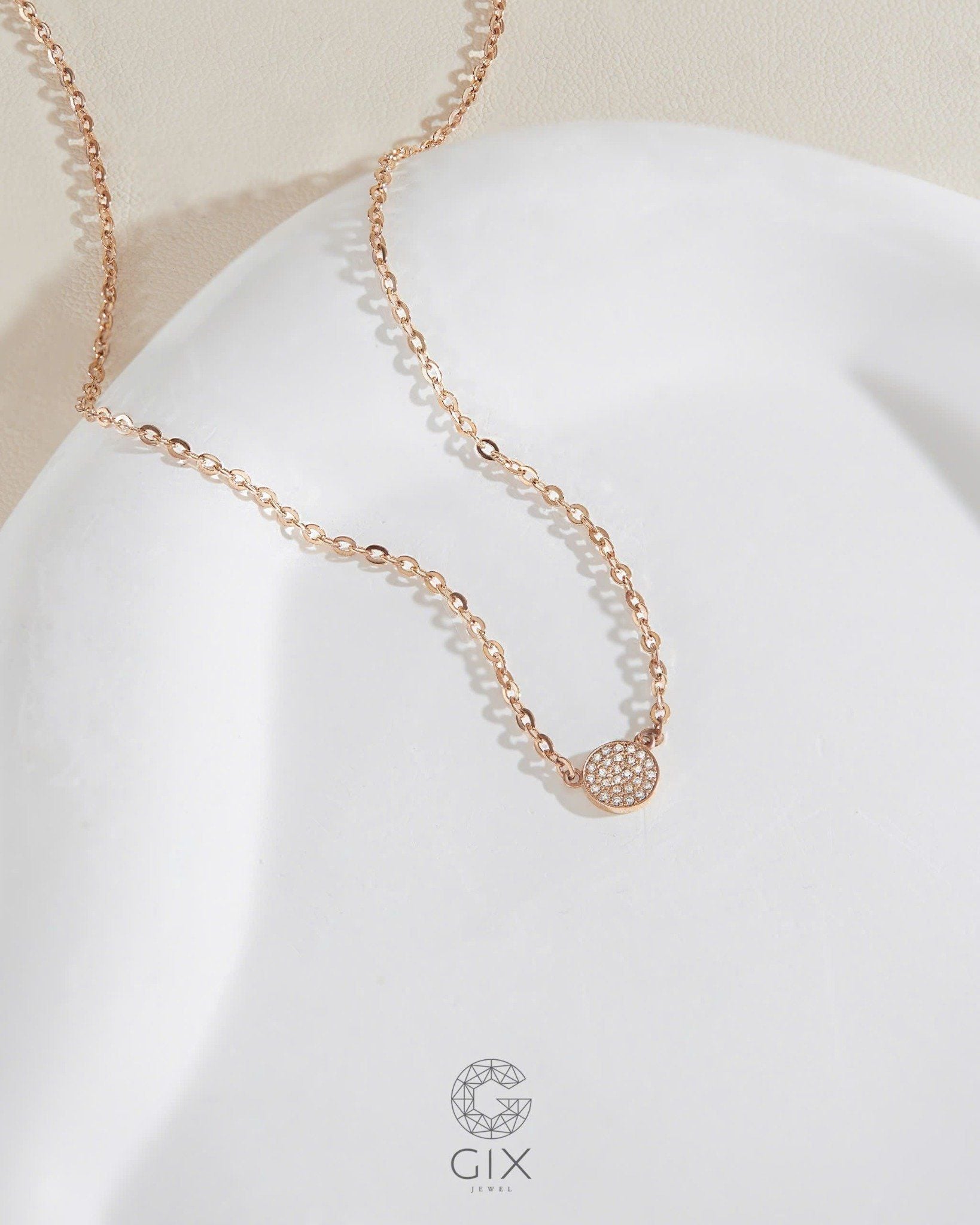  Dây chuyền vàng hồng & bạc đẹp hình tròn đính kim cương - Eternal Circle | Gix Jewelry 