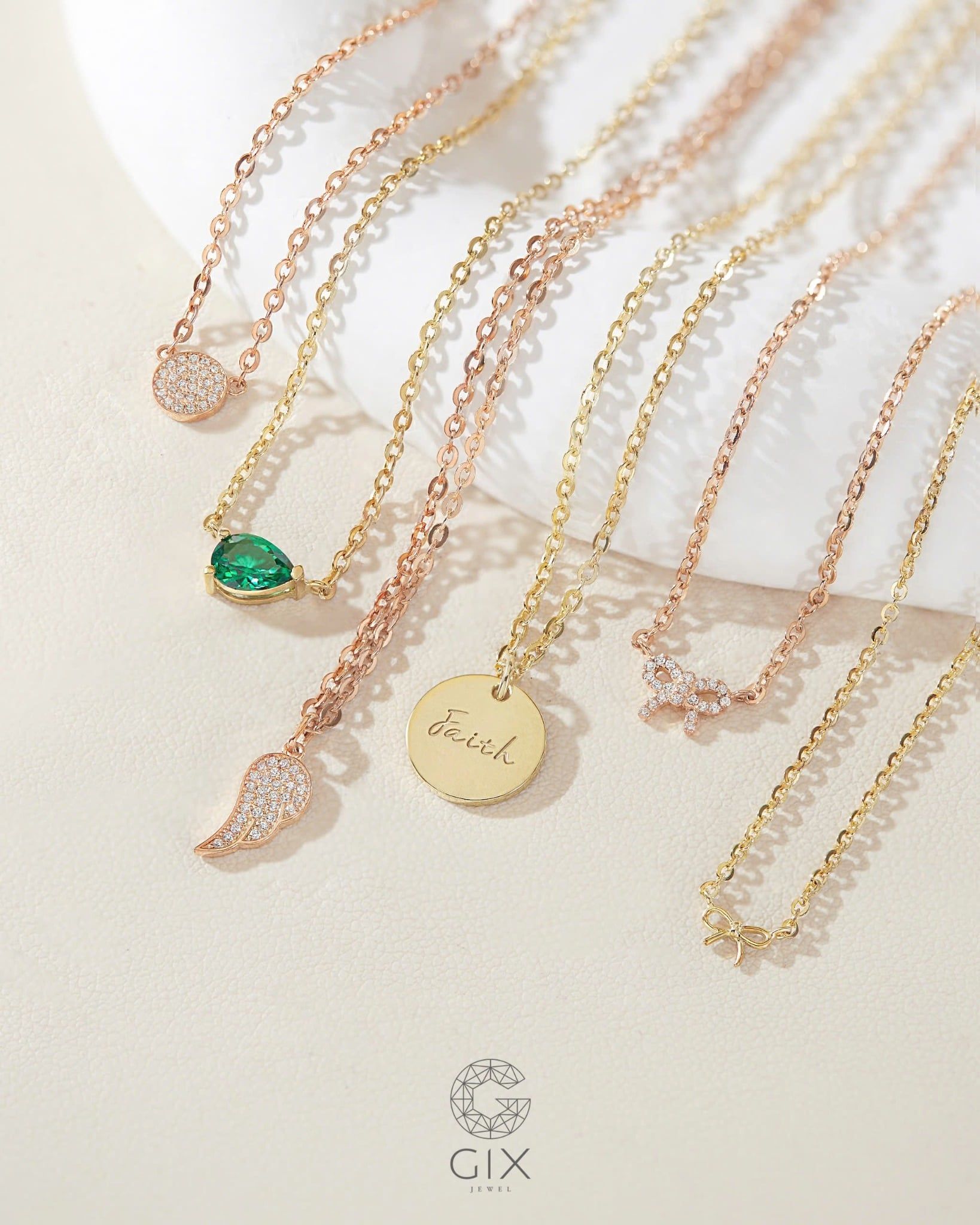  Dây chuyền vàng hồng & bạc đẹp hình tròn đính kim cương - Eternal Circle | Gix Jewelry 