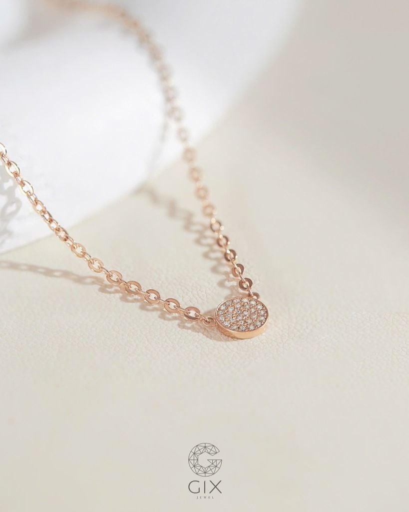  Dây chuyền vàng hồng & bạc đẹp hình tròn đính kim cương - Eternal Circle | Gix Jewelry 