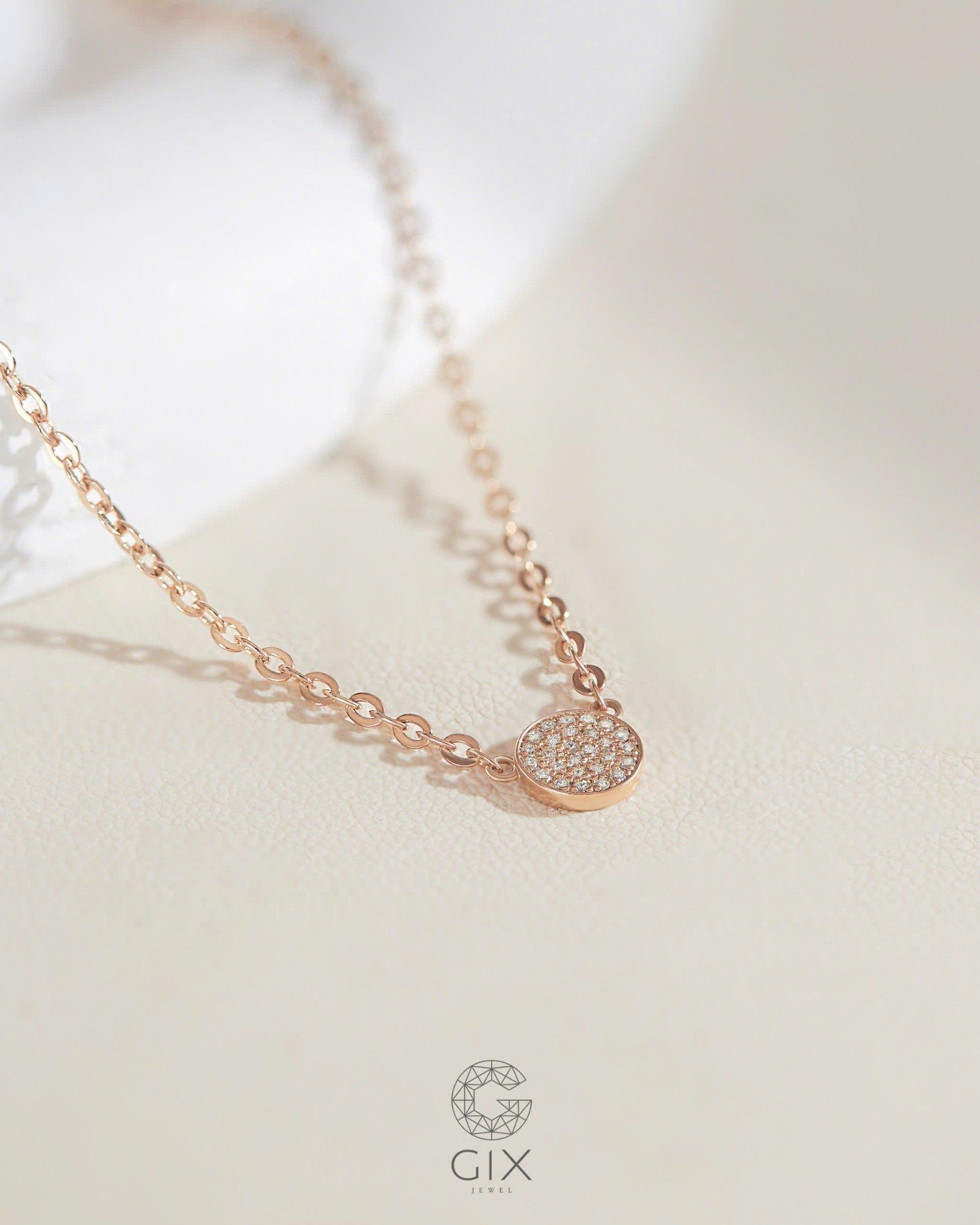  Dây chuyền vàng hồng & bạc đẹp hình tròn đính kim cương - Eternal Circle | Gix Jewelry 