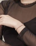  Lắc tay tennis nam nữ đeo đôi vàng trắng 18k bạc 925 đẹp đính đá hình trái tim thời trang Gix 