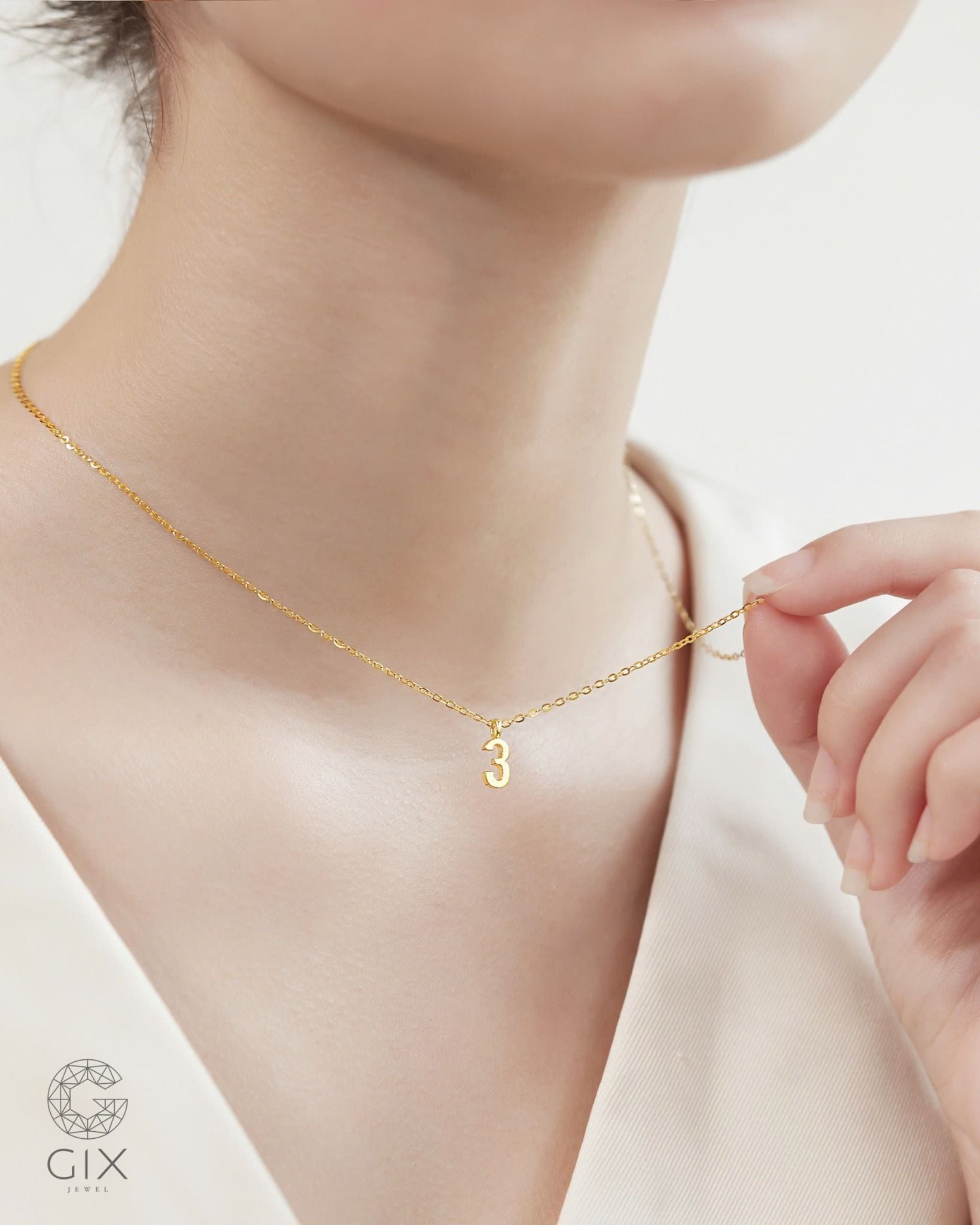  Dây chuyền số chủ đạo sợi bạc và vàng 18k - Number Necklace | Gix Jewelry 
