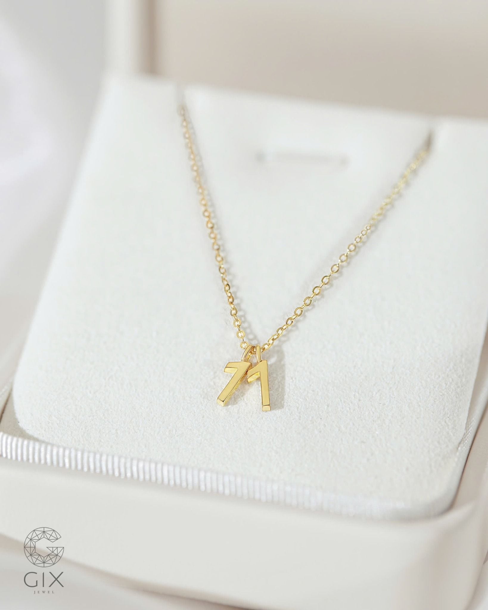  Dây chuyền số chủ đạo sợi bạc và vàng 18k - Number Necklace | Gix Jewelry 