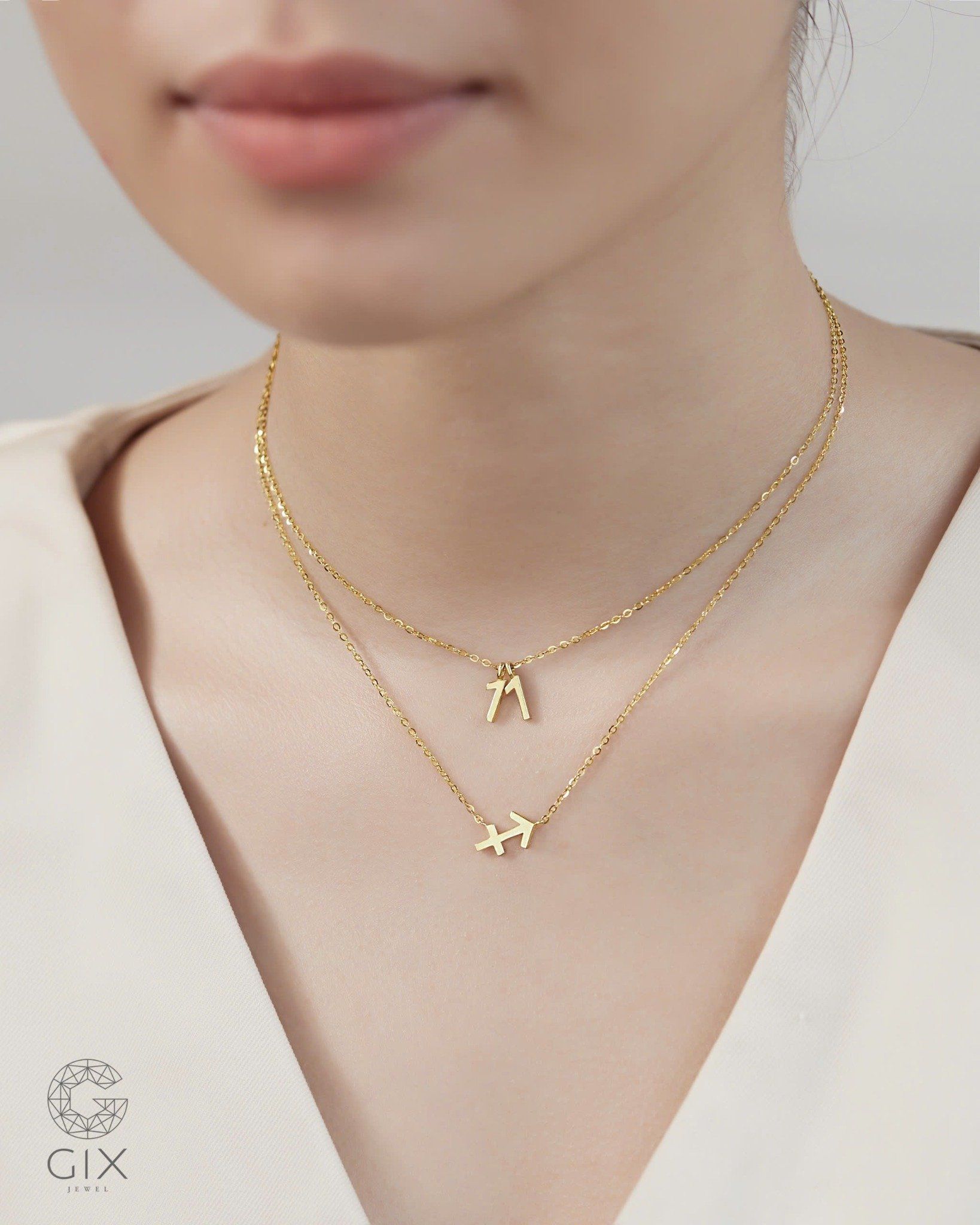  Dây chuyền cung hoàng đạo bạc mạ vàng 18k đẹp - Zodiac Sign | Gix Jewel 