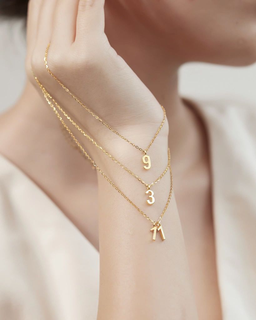  Dây chuyền số chủ đạo sợi bạc và vàng 18k - Number Necklace | Gix Jewelry 